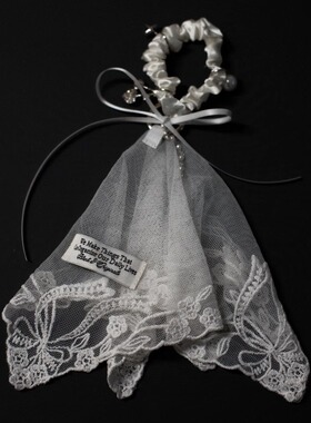 BlankLabel白色蕾丝芭蕾风浪漫水母 韩系ins高级感包挂件钥匙扣