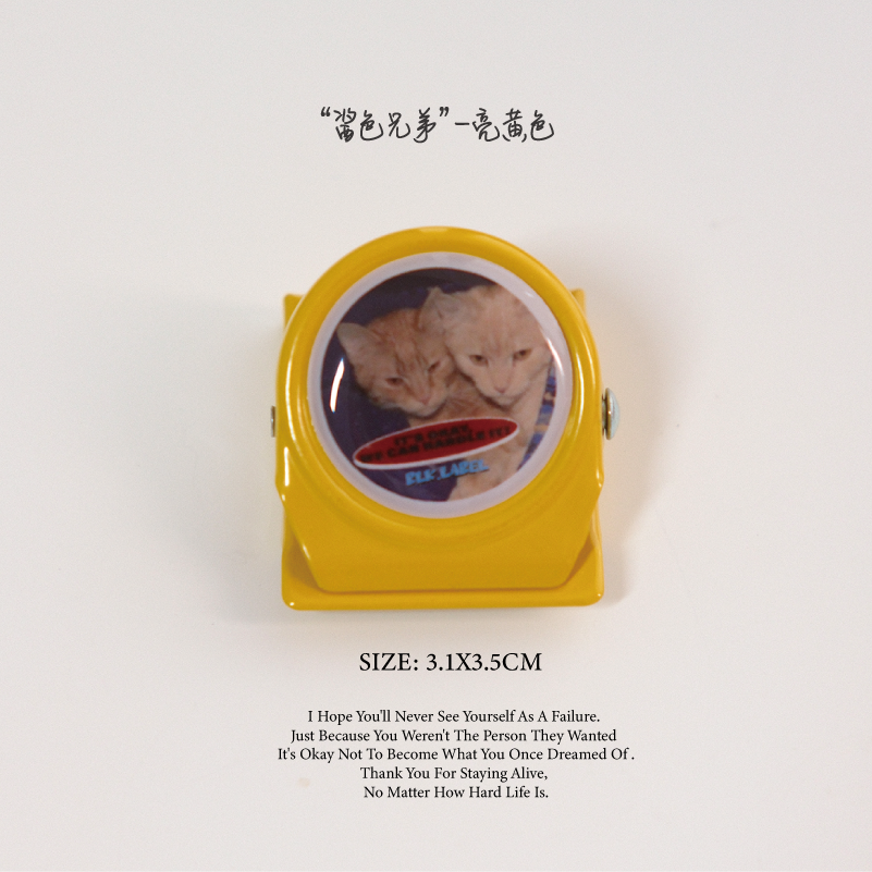 BlankLabel美式猫咪金属夹子装饰冰箱磁铁吸铁石便签纸票据整理