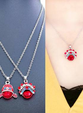 中国风京剧脸谱配饰新郎新娘挂件