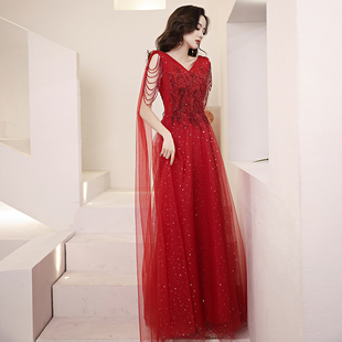 晚礼服显瘦长款 连衣裙敬酒服年会宴会主持人生日派对韩版
