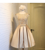 新款 双肩小短裙礼服敬酒服宴会主持人晚礼服生日派对连衣裙夏 韩版