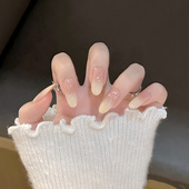 纯手工夏日显白穿戴甲少女心温柔渐变美甲2025新款 假指甲贴片