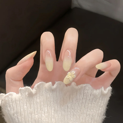 【悦已如花】手工穿戴甲独特绝美中长款春天美甲2026新款美甲贴片