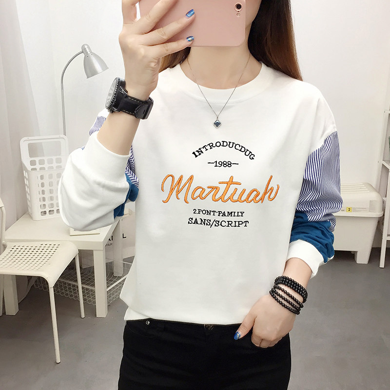 春季长袖上衣女2025新款衣服女装韩版宽松百搭女士春秋T恤打底衫