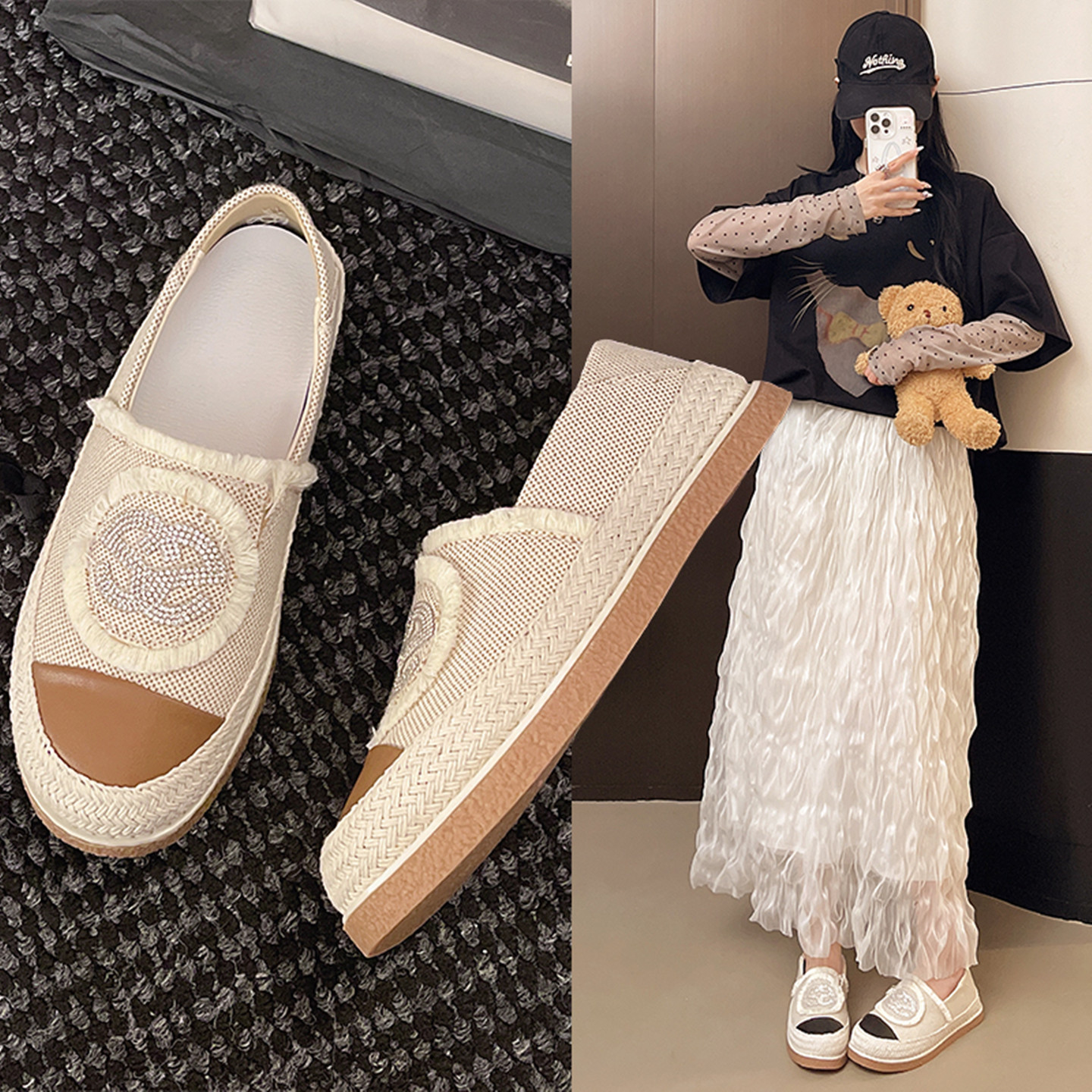 时尚百搭编织渔夫鞋女一脚蹬