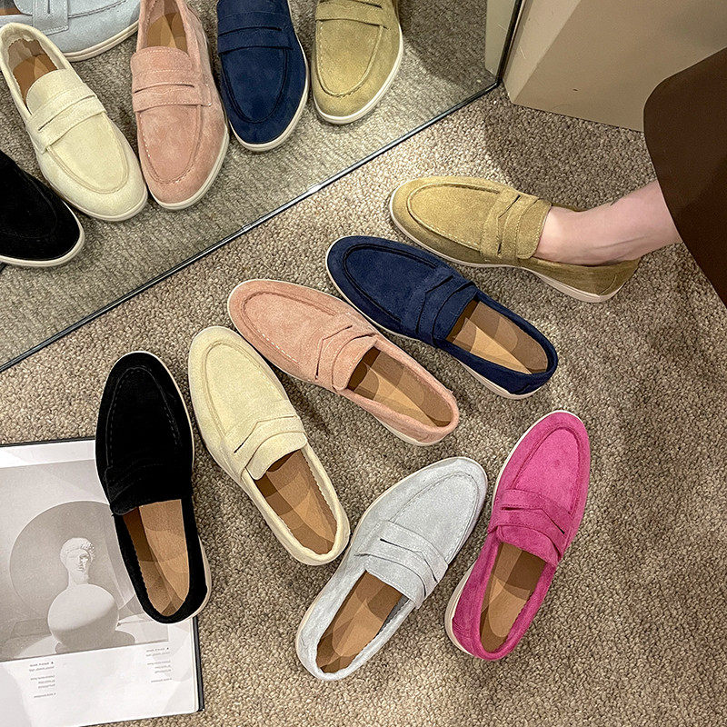 复古休闲乐福鞋女2025年夏季新款懒人一脚蹬单鞋平底英伦风豆豆鞋,女鞋,乐福鞋（豆豆鞋）,淘宝优惠券,粉丝福利购,淘宝优惠卷