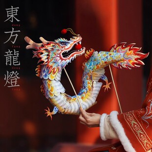 新年手持灯笼手工材料传统舞龙舞狮花灯道具儿童发光舞龙灯