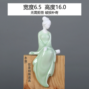 菩陶堂175陶瓷花宠花盆新中式装饰品小摆件室内盆景搭档侍女