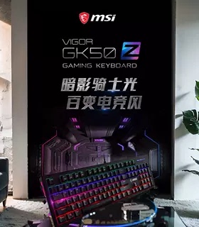 适用于微星（MSI)  VIGOR GK50Z PLUS台式机黑色键盘  库存