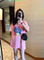 SUMMER DRESS 2024 NEW KOREAN FASHION BRAND EARTH FOAM THREE-DIMENSIONAL FLUORESCENT PRINT SHORT SLEEVE MID-LENGTH T-SHIRT WOMEN