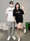 EUROPEAN SUMMER UNI LETTER SHORT SLEEVE T-SHIRT WOMENS NEW SIMPLE CASUAL LOOSE ROUND NECK HIP COVER TOP TIDE