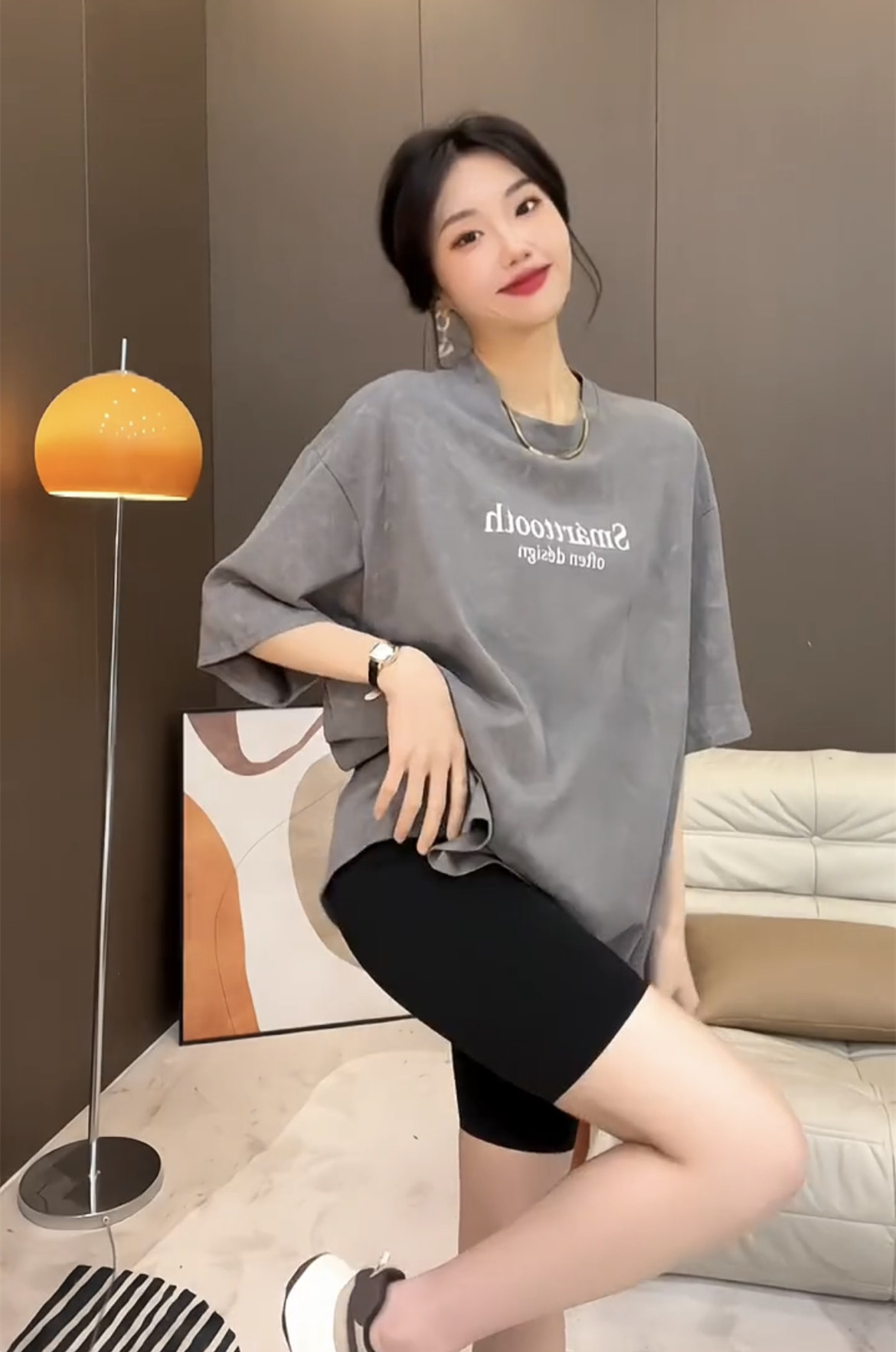 NEW SNOWFLAKE SMUDGE DESIGN SENSE LETTER T-SHIRT TOP WOMENS SUMMER 2024 NICHE MID-LENGTH SHORT-SLEEVED BASE SHIRT