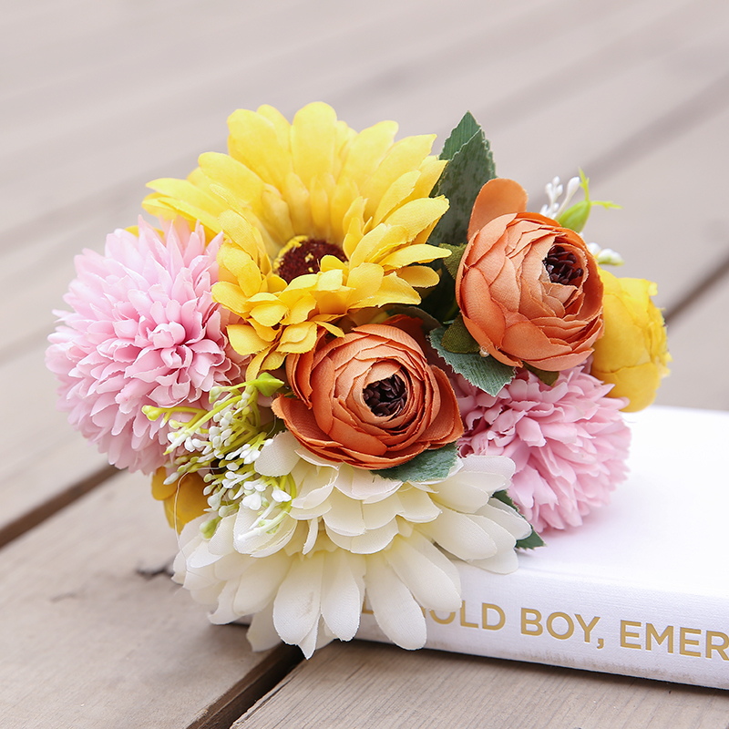 舞蹈道具绢花田园风球菊仿真花