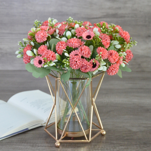 仿真丁香菊把花松球小雏菊假花室内客厅卧室餐桌装饰花艺插花摆件