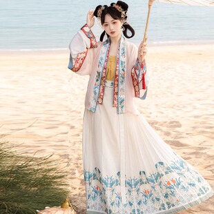 出租租借租赁【彩莲】宋制长袖短衫半袖褙子齐腰百迭裙春夏款套装