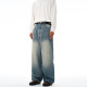 女痞帅宽松cleanfit休闲长裤 复古水洗垂感直筒牛仔裤 brand秋季