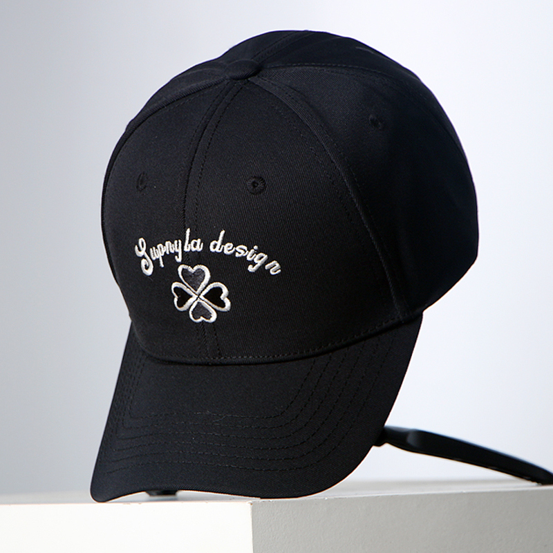 2025春秋新款四叶草刺绣帽子男女韩版潮时尚鸭舌帽硬顶有型棒球帽