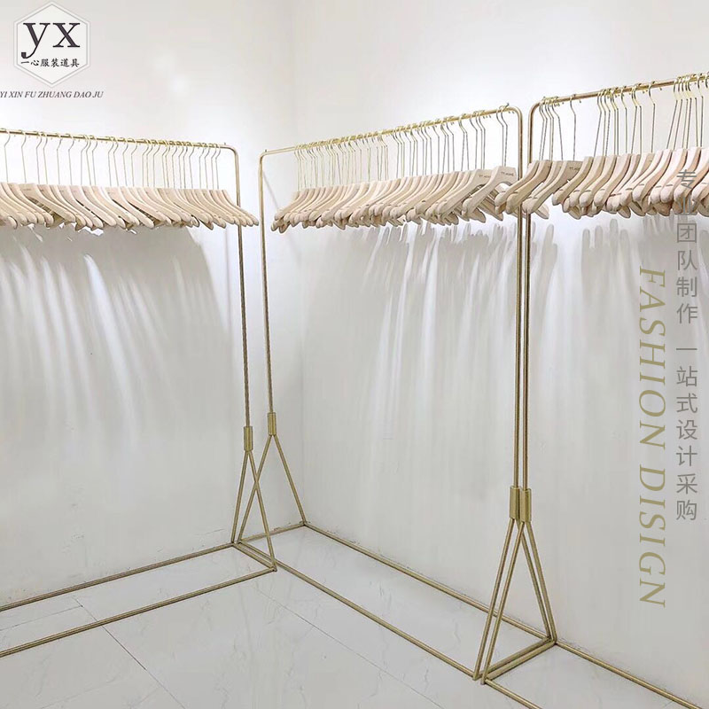热销24件假一赔十服装店金色展架女装货架实心挂衣架