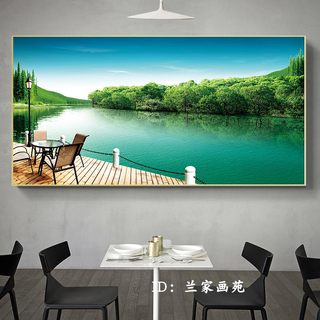 别墅房高清挂画客厅沙发墙装饰画晶瓷画镶钻画温馨床头田园风景画