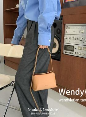 韩国代购小众bucks leather 新款搭扣单肩斜挎腋下包迷你枕头包