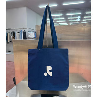 新款 韩国代购 recreation and 字母logo帆布单肩包购物袋 小众rest