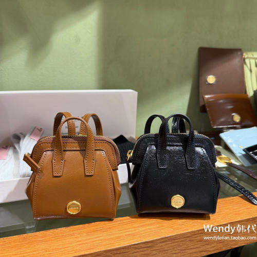 韩国代购小众lememe 可爱牛皮双肩包书包挂件钥匙扣