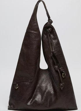 韩国代购小众设计师 archivepke 个性纽扣羊皮单肩腋下包Knotted