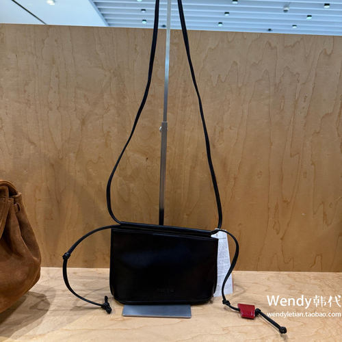 韩国代购小众设计师archivepke 新款羊皮抽绳单肩斜挎迷你包