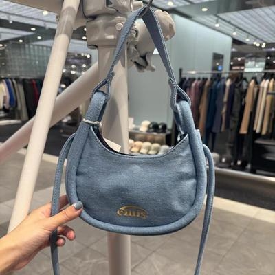 ～韩国代购小众设计师 emis 新款牛仔丹宁手提斜挎小包