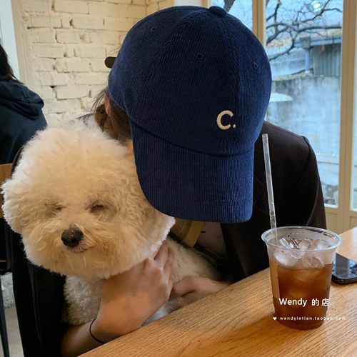 韩国设计师灯芯绒棒球帽博主同款