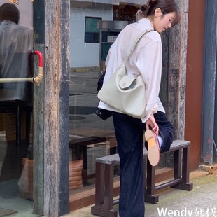 牛皮大容量barton巴顿包单肩包 新款 直邮～韩国代购 小众minitmute