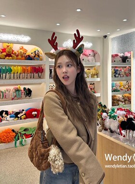 韩国代购小众设计师carlyn 丝绒褶皱云朵包soft mini 迷你