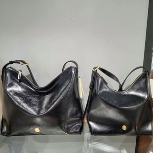 牛皮单肩腋下包大容量托特包hobo lememe 韩国代购 小众设计师