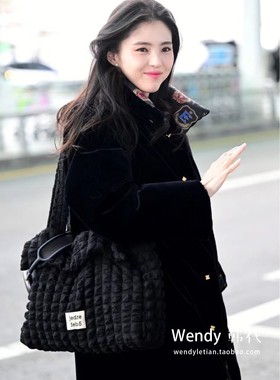 韩国代购小众jedrefeb5褶皱泡泡云朵托特包韩素希韩素