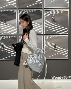 韩国代购小众carlyn 字母刺绣twee云朵双肩包单肩手提