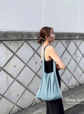 直邮～韩国代购小众设计师JOSEPH&STACEY 风琴褶皱包M号亮片款