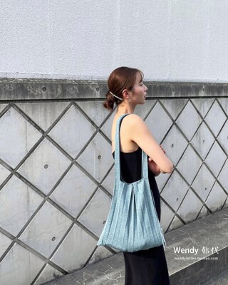 韩国直邮小众设计师褶皱包风琴包