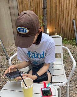 升级款!韩国代购emis字母刺绣棒球帽鸭舌帽可乐标彩标宋江同款