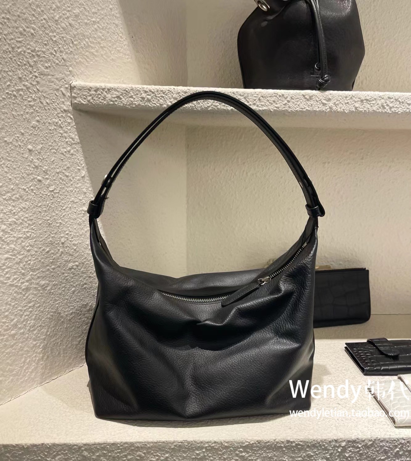 韩国正品代购小众bucks leather 真皮单肩斜挎手提托特包大号