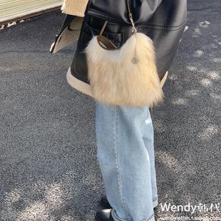 新款 小众minitmute 环保毛皮单肩手提包fur 韩国代购 直邮