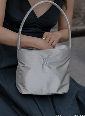 韩国正品代购小众设计师mucu and ebony刺绣单肩腋下手提包