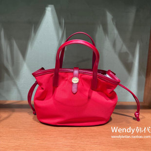 韩国代购小众设计师lememe 尼龙单肩斜挎手提包菜篮子