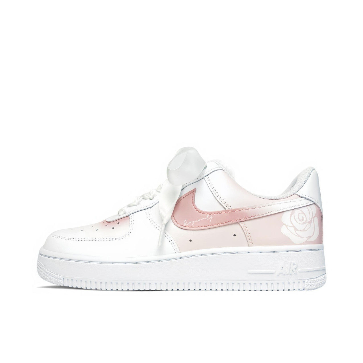 【定制球鞋】Nike Air Force 1空军一号玫瑰之名清新浪漫丝绸鞋带