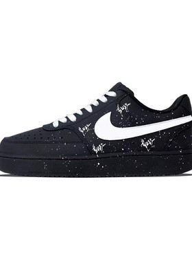 定制球鞋Nike Court Vision勇敢去做百搭低帮板鞋男女同款黑色