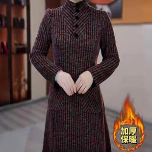 衣雅优选 加厚金貂混纺雪花绒气质款 8100 新款 保暖连衣裙 1296