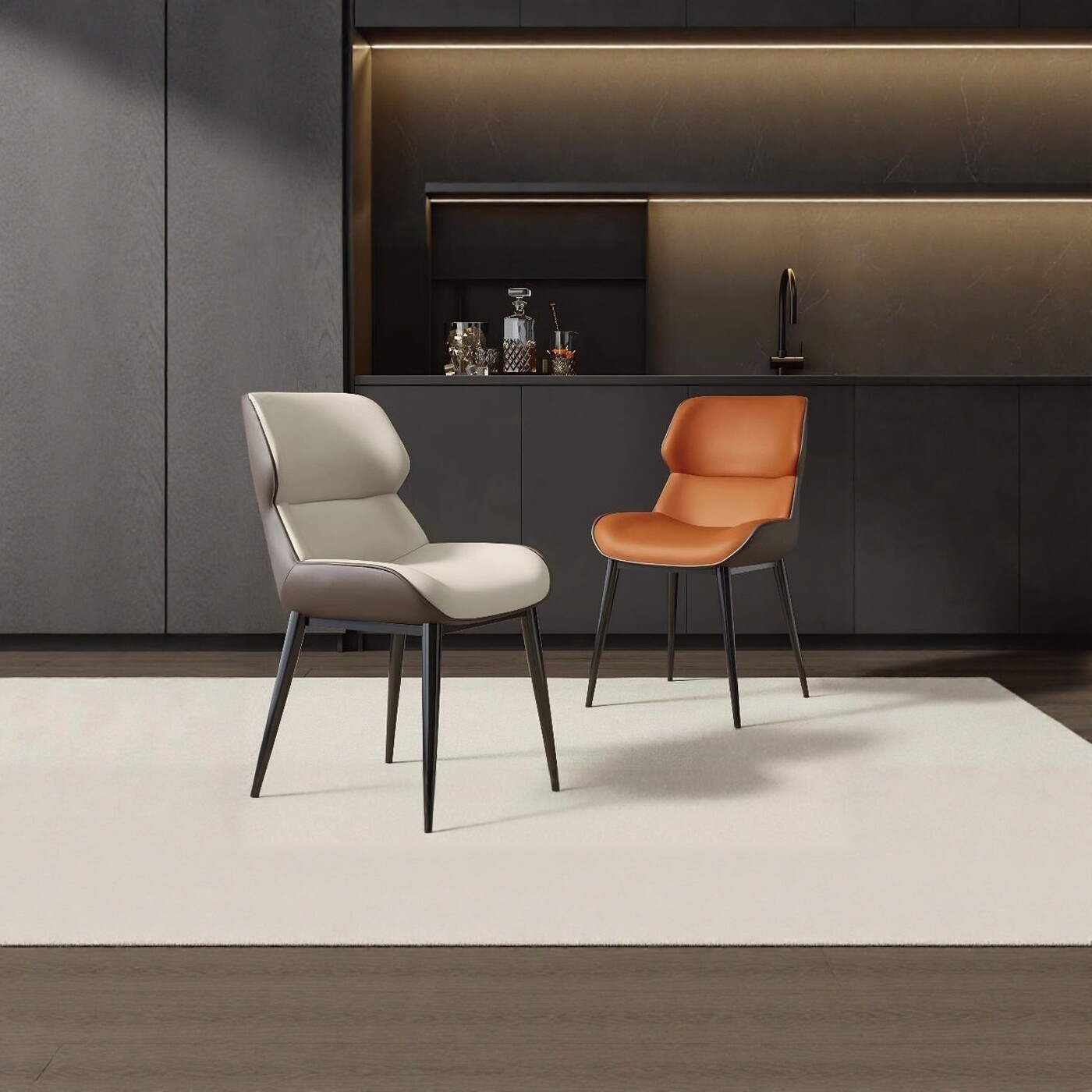 餐椅娃娃椅靠背椅家用高级感意式极简酒店休闲椅洽谈椅子广东佛山