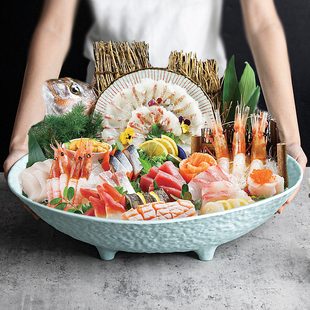 密胺创意餐具刺身刺身拼盘商用海鲜三文鱼刺身盘日式料理高端摆盘