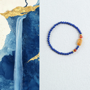 「西青」原创小众天然青金石单圈手链