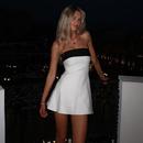 显瘦收腰短裙 名媛气质修身 高级感黑白拼色抹胸连衣裙2025夏季 新款