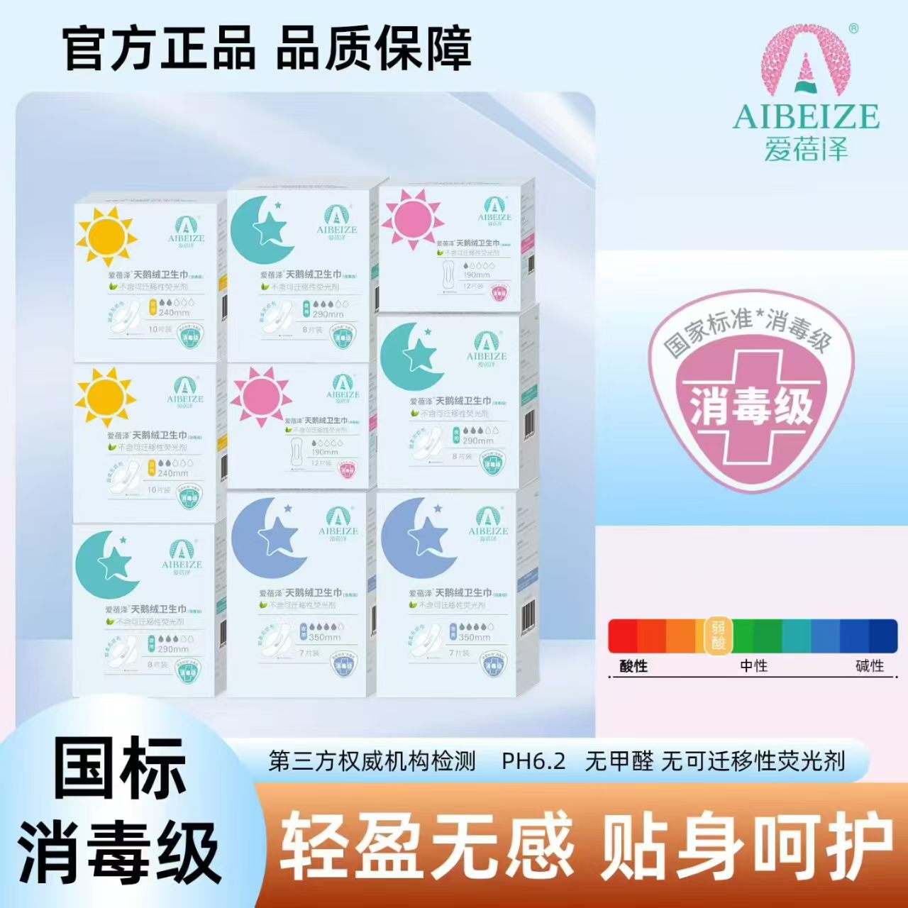 JIANZHIJ爱蓓泽医护理垫卫生巾女性姨妈巾生理期用爱蓓泽卫生巾